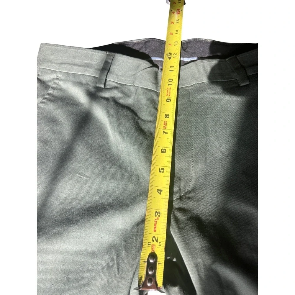 New Berle Modern Fit Chinos Dress Pants Olive Green Cotton Blend Mens 32W 32R